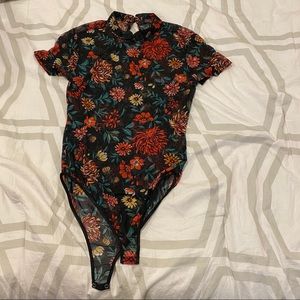 Forever 21 Floral Mesh Bodysuit